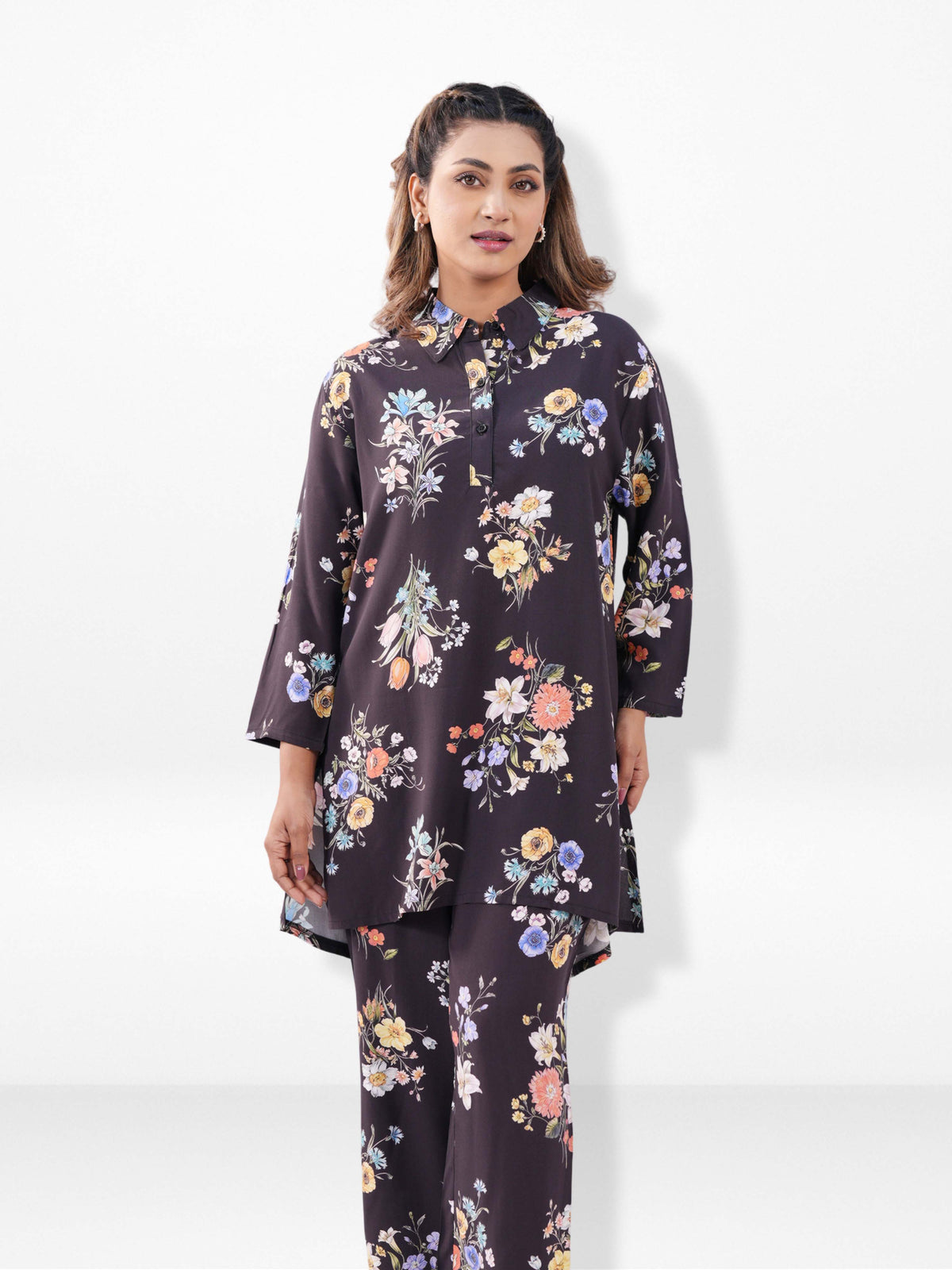 Women’s Floral Printed Co-Ord Set – Trendy 2 Piece Matching Top & Bottom Outfit