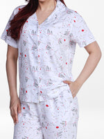 Women’s Short Sleeve Viscose Sleepwear Set – Notch Collar 2 Piece Pajama Outfit | Comfy Nightwear, Soft Summer Lounge Set for Women