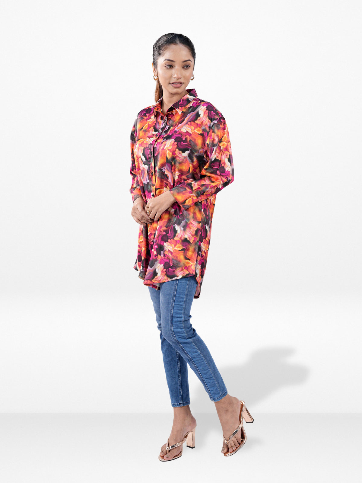 Women’s Floral All Over Printed Shirt – Long Sleeve Casual Blouse for Everyday & Office Wear