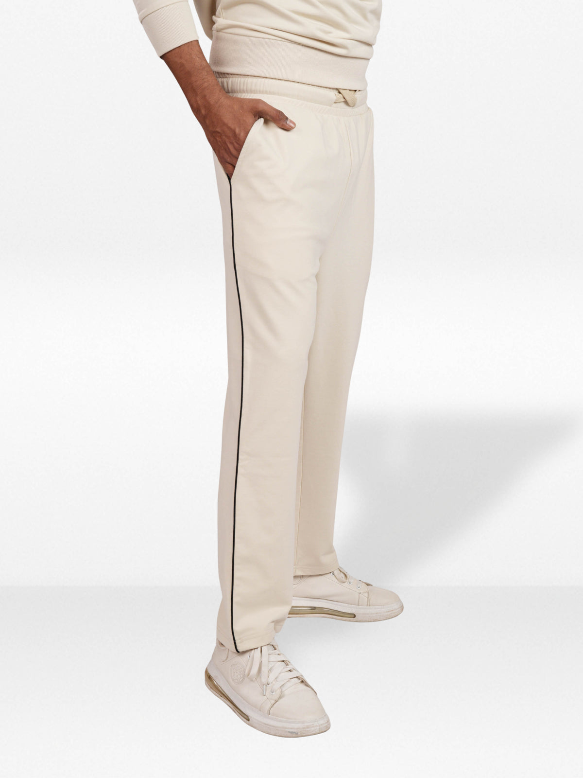 Men’s Straight Fit Joggers – Drawstring Waist Trousers | Casual Lounge Pants with Panel Design,