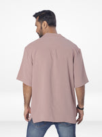 Men's Half-Sleeve Relaxed-Fit Casual Cuban Collar Shirt| COPPER
