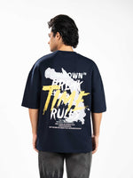 Men’s Oversized Drop Shoulder Graphic T-Shirt – Short Sleeve Crew Neck Tee | Casual Streetwear Top with Front & Back Print