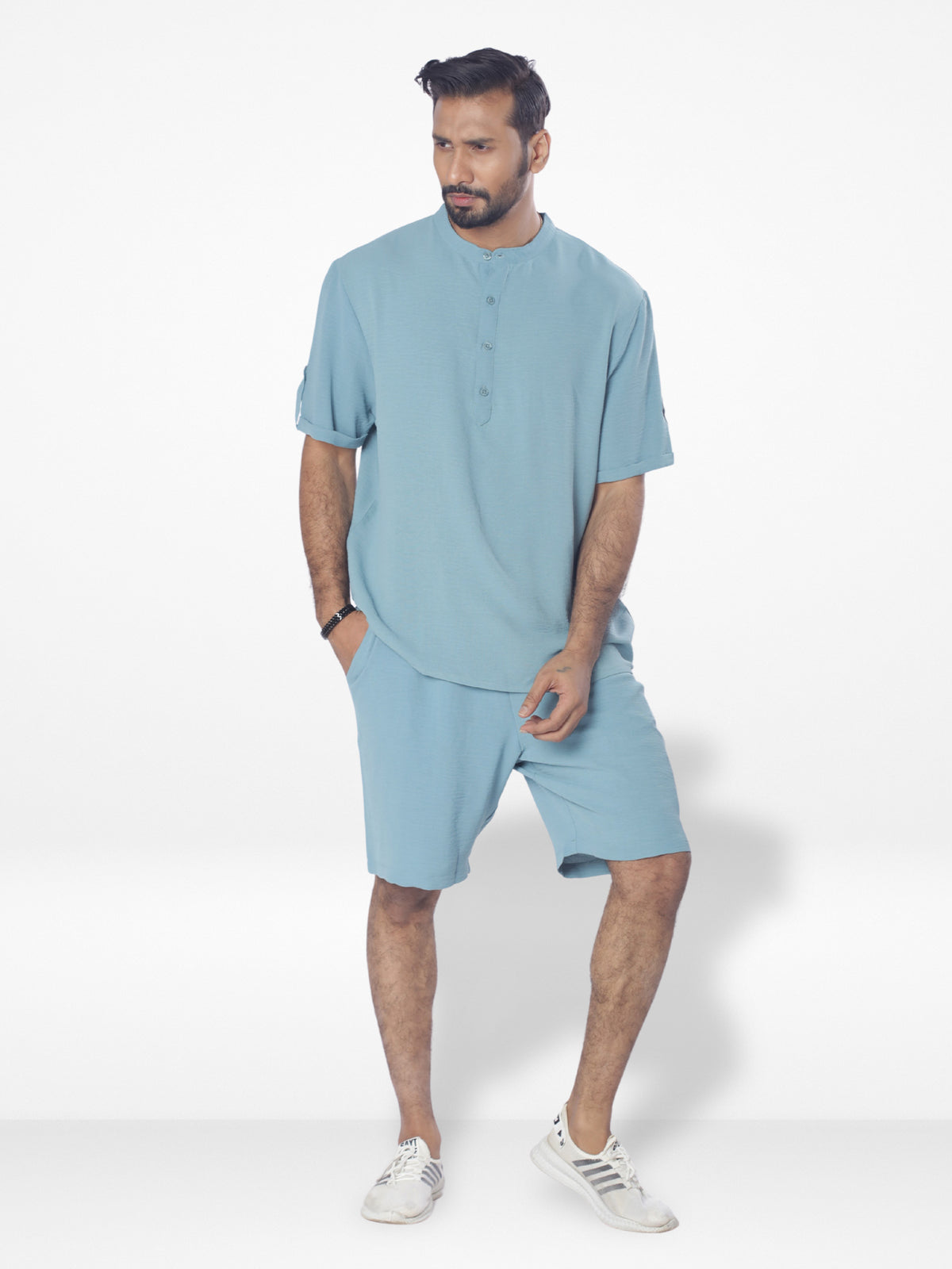Men's Short Sleeve Short Pant Set| POP GREEN