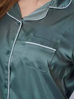 Women's Satin Notch collar & Full Sleeve Sleepwear set |Satin Fabric
