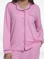 Women Solid Sleepwear Long Sleeve Pyjama Set