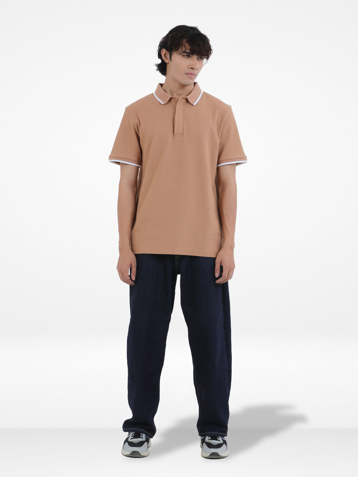 Men's Reguler-Fit Cotton Pique Polo Shirt100% Cotton Casual Top | Tipped Collar & Sleeves | Three-Button Placket | Smart Everyday Wear