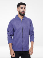 Men Casual Suede Bomber Jacket-inteblu