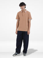 Men's Reguler-Fit Cotton Pique Polo Shirt100% Cotton Casual Top | Tipped Collar & Sleeves | Three-Button Placket | Smart Everyday Wear