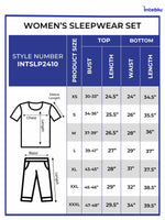 Satin Pajama Set for Women - Contrast Piping, Notch Collar, Button Down, Short Sleeve Long Pant