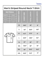 Men’s Striped Round Neck T-Shirt – Regular Fit Short Sleeve Tee | Soft Stretch Casual Wear