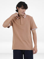 Men's Reguler-Fit Cotton Pique Polo Shirt100% Cotton Casual Top | Tipped Collar & Sleeves | Three-Button Placket | Smart Everyday Wear