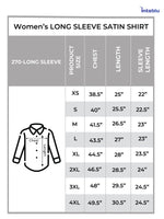 Women’s Long Sleeve Satin Shirt – Spread Collar Button-Down Top | Soft Shiny Formal & Casual Wear