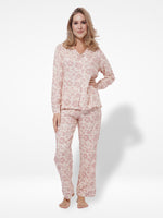 WomenWarm White Floral Printed Night Suit Set | Nightwear Dress