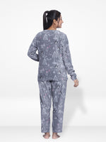 Women's Micro Polar Fleece Graphic Print Sleepwear Long Sleeve Pyjama Set
