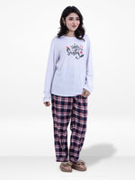 Women’s Classic Pajama Set – Soft Yummy Fabric Sleepwear | Long Sleeve Crew Neck Collar Top & Full-Length Pants | Cozy Loungewear for Night & Home