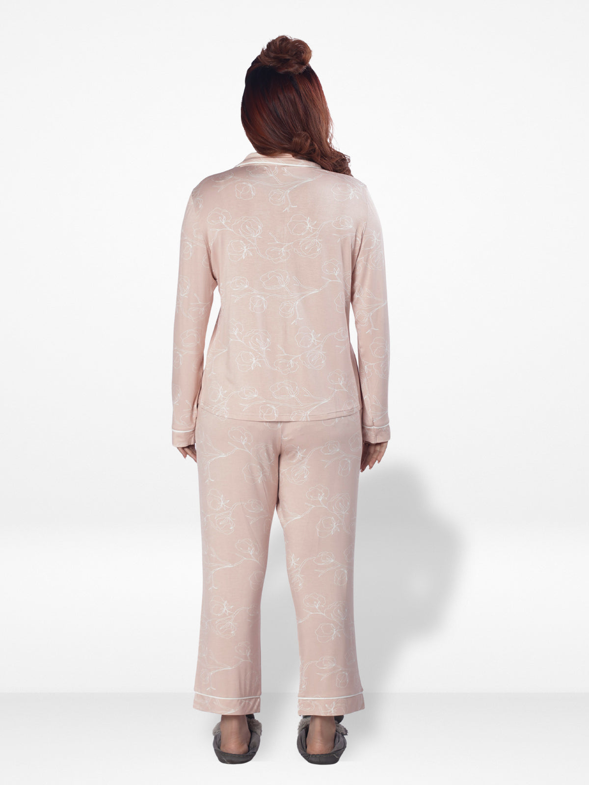 Women Printed Night Suit Set of Shirt & Pyjama, Night wear Dress| Long Sleeve