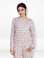 Women’s Henley Sleepwear Set – Long Sleeve Printed Pajama Top & Shorts | Soft Lightweight 2-Piece Nightwear