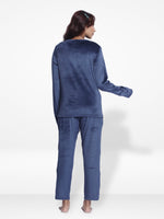 Women Velour Sleepwear Long Sleeve Pyjama Set