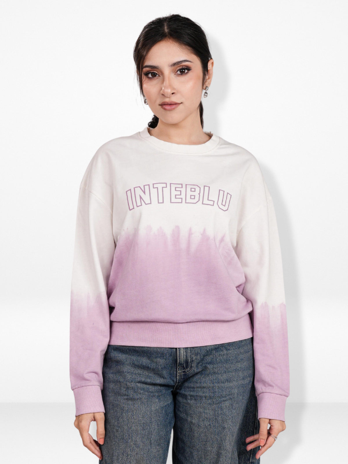 Women’s Tie-Dye Long Sleeve Gradient Printed Sweatshirt – Soft Cotton Blend Pullover | Stylish Printed Casual Top for Everyday Comfort