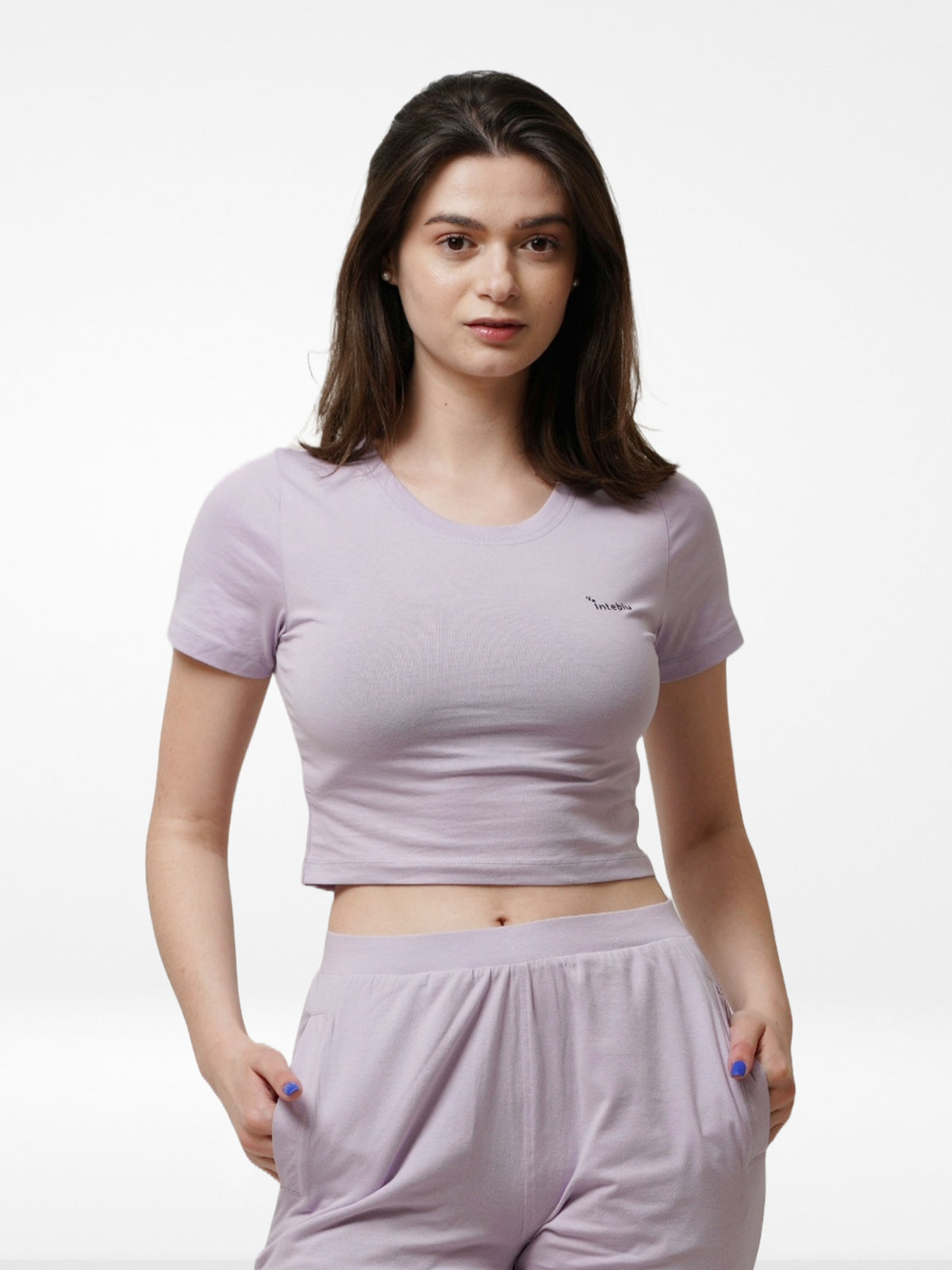 Women Crew Neck Crop Top