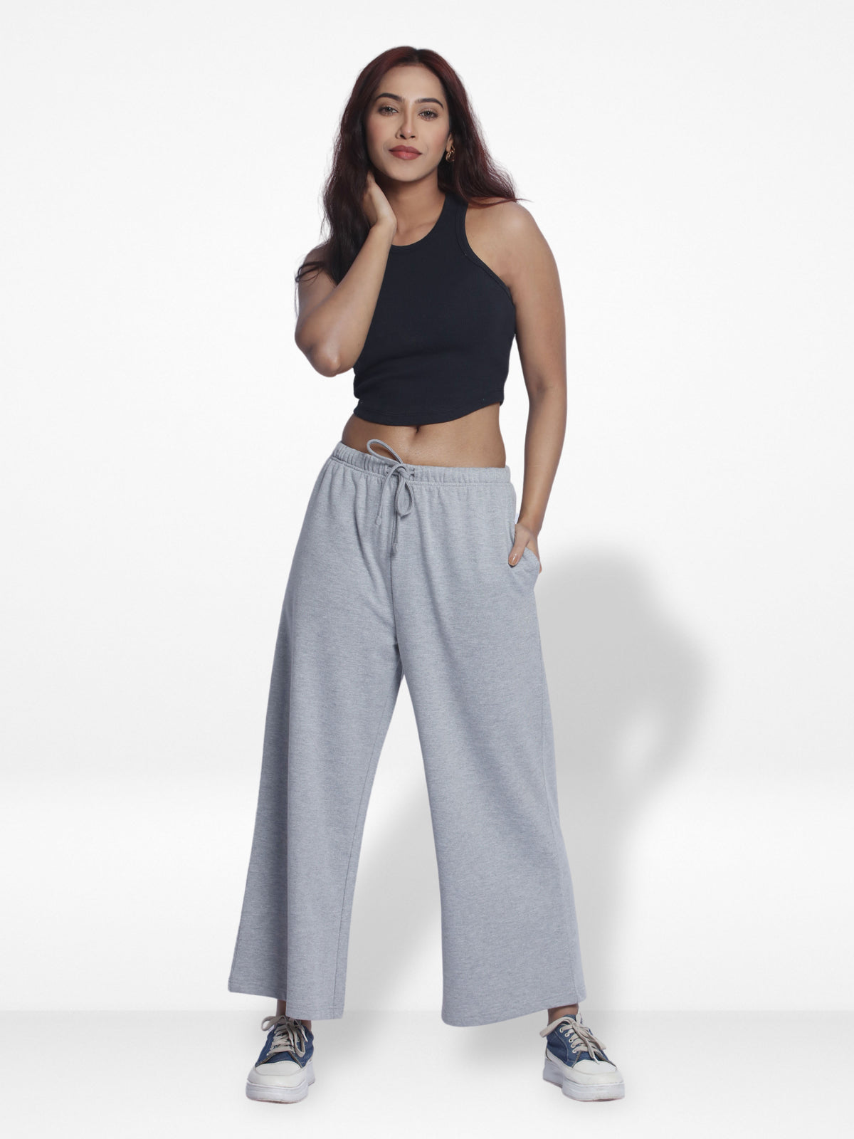 Women Wide Leg Flowy Palazzo Pants Loose fit Casual Lounge Trousers
