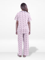 Women’s 3-Piece Pajama Set – Yummy Rib Fabric Sleepwear with Contrast Piping, Notch Collar & Button Down Top,