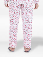 Women’s Printed Pajama Pants | Soft & Stretchy Sleepwear Trousers | Elastic Waist Lounge Pants | Yummy Rib Fabric - Egret