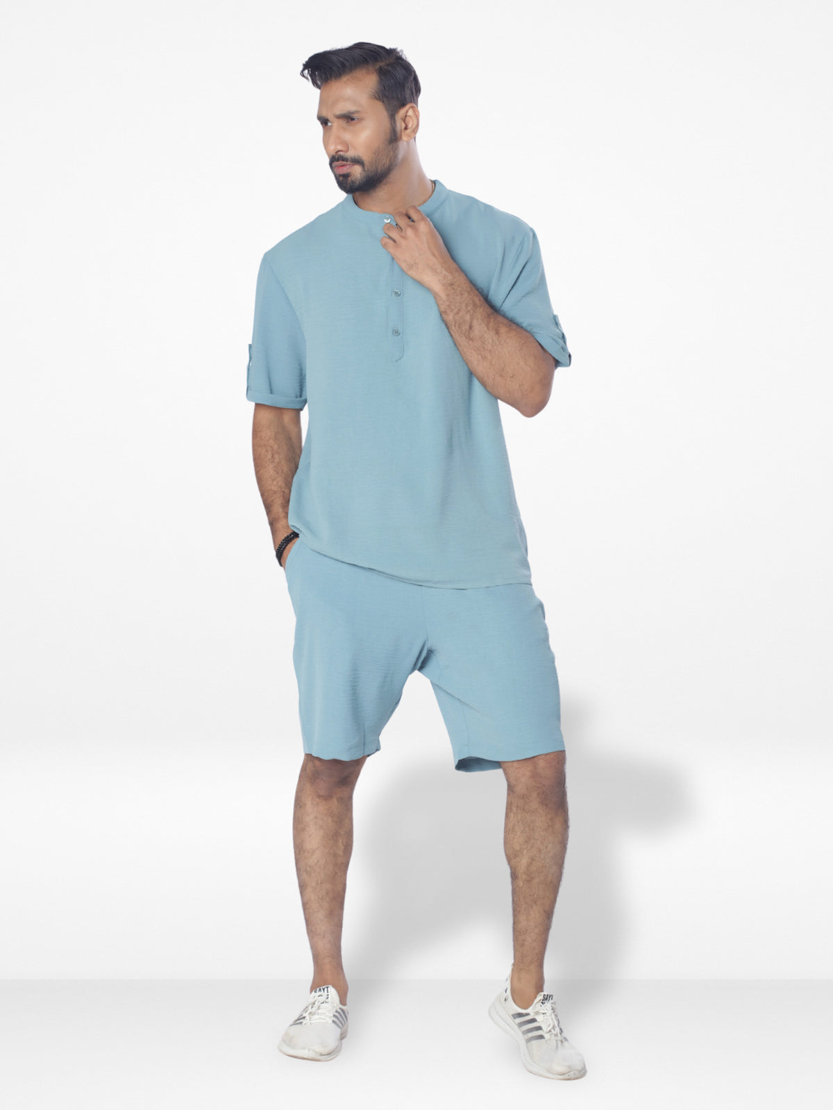 Men's Short Sleeve Short Pant Set| POP GREEN