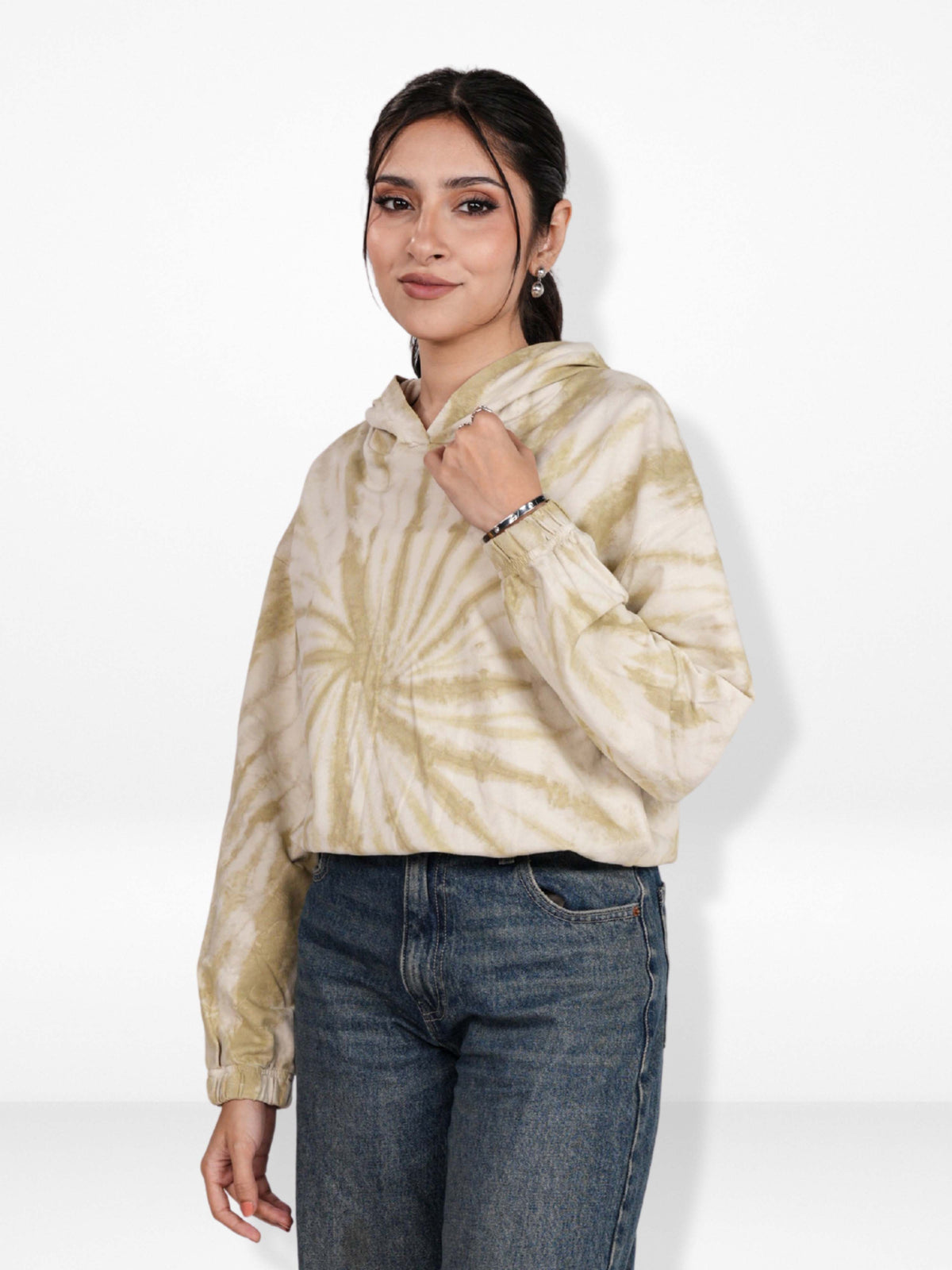 Women’s Tie-Dye Casual Hoodie – Long Sleeve Soft Pullover | Modern Printed Hoodie for Everyday Wear