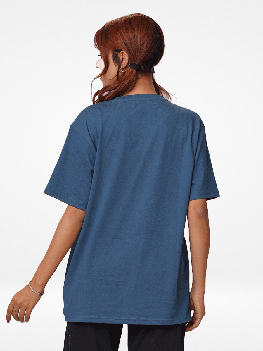 Women Cute Bear Print T-shirt with Short Sleeves and Round Neck