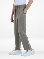 Men’s Relaxed Fit Trousers – Elastic Waist with Drawstring, Casual Pants with Fake Fly & Side Pockets ,Comfortable Everyday Wear