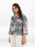 Women’s Floral Printed Satin Top – Casual Silky Blouse | Elegant Everyday & Party Wear