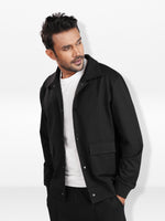 Men’s Solid Casual Jacket – Snap Button Front Closure with Clean Design | Comfortable Everyday Outerwear for Men