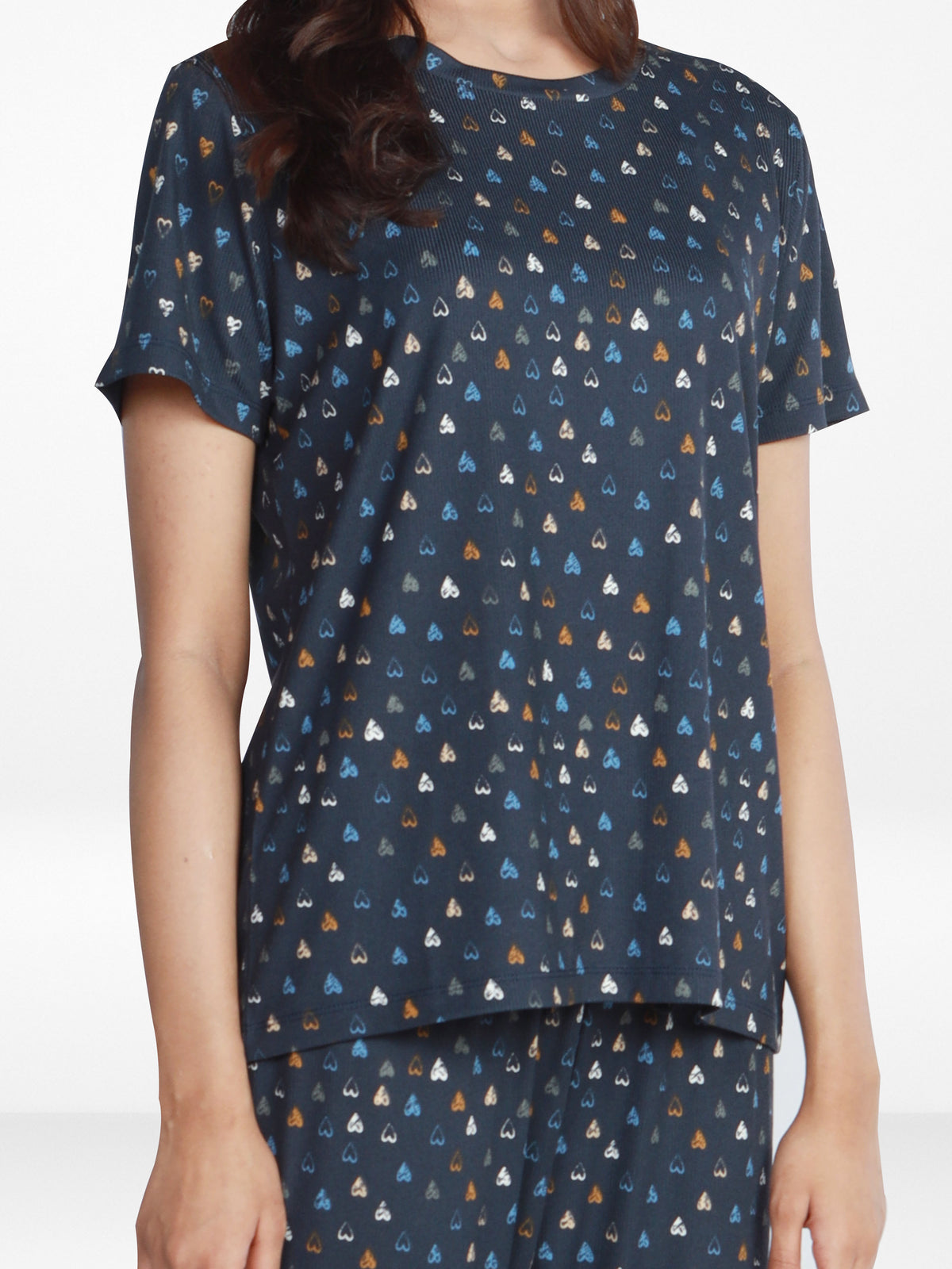 Women’s 2 Piece All Over Printed Loungewear Set – Short Sleeve Top & Pants | Casual Lounge Outfit, Soft Pajama Set, Summer Sleepwear for Women