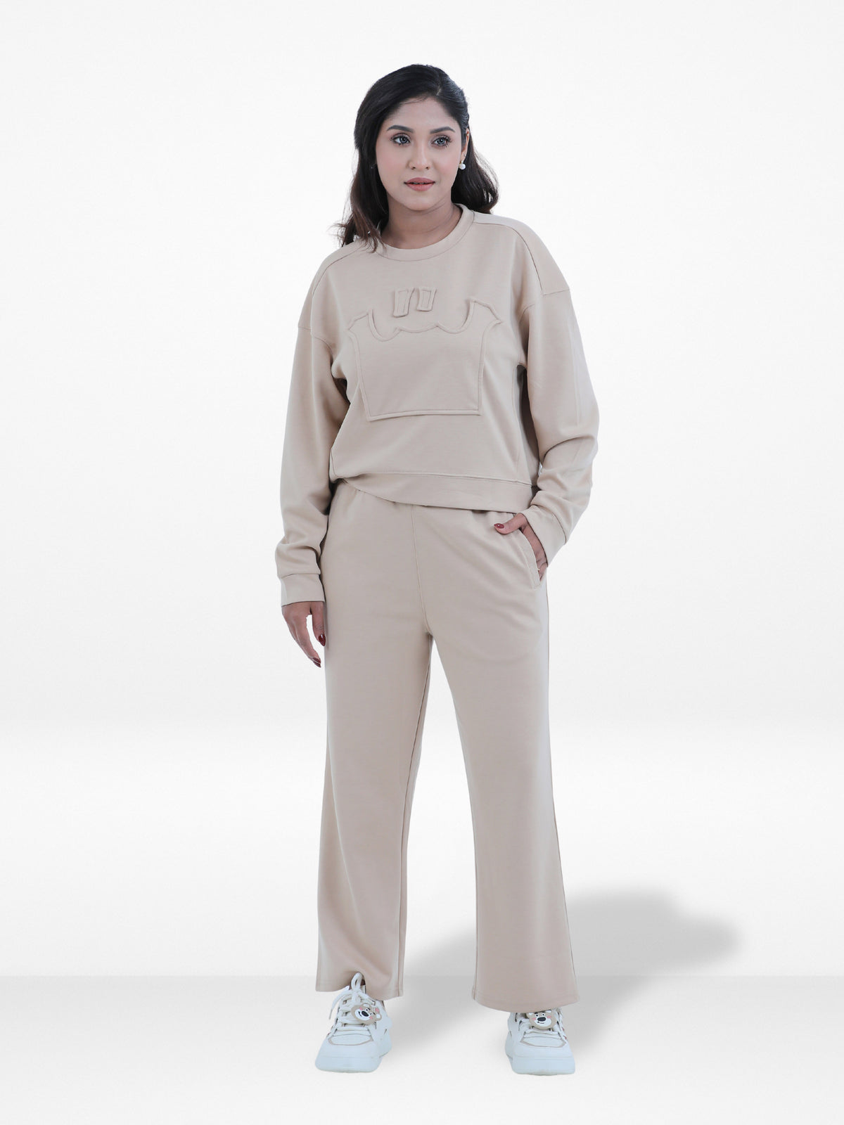 Women’s Two-Piece Sweatshirt Set – Long Sleeve Top & Jogger Pants, Comfortable & Stylish Lounge Wear