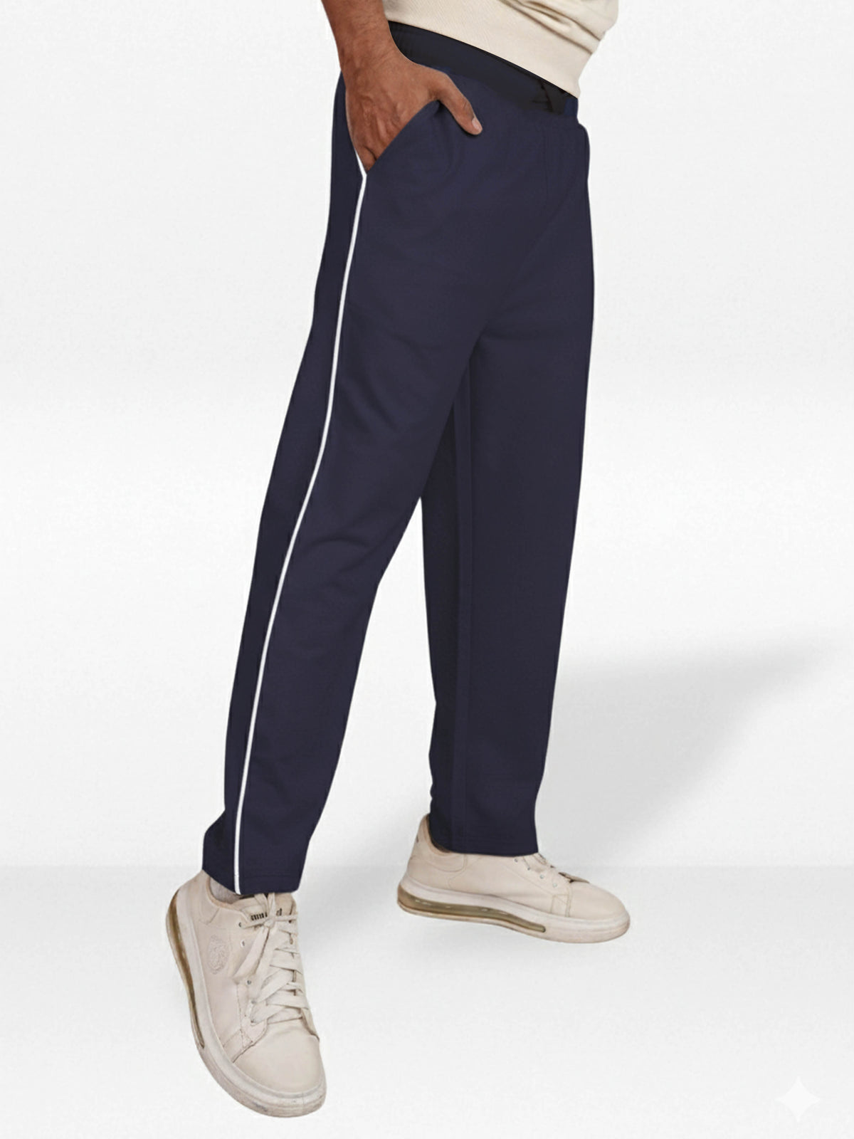 Men’s Straight Fit Joggers – Drawstring Waist Trousers | Casual Lounge Pants with Panel Design,