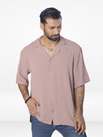 Men's Half-Sleeve Relaxed-Fit Casual Cuban Collar Shirt| COPPER