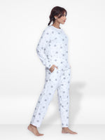 Women's Micro Polar Fleece Star Print Crew Neck Long Sleeve Pyjama Set