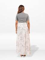 Women’s All Over Printed Maxi Skirt – Summer Pleated High Waist Casual Long Skirt