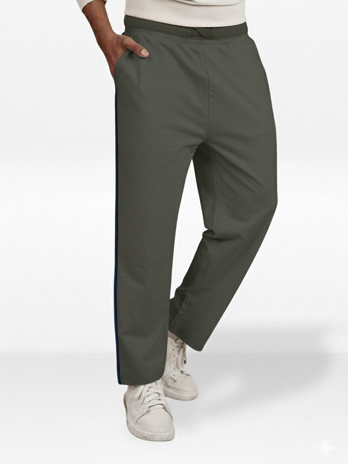 Men’s Straight Fit Joggers – Drawstring Waist Trousers | Casual Lounge Pants with Panel Design,