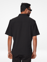 Men's Relaxed-Fit Half-Sleeve Casual Shirt Black