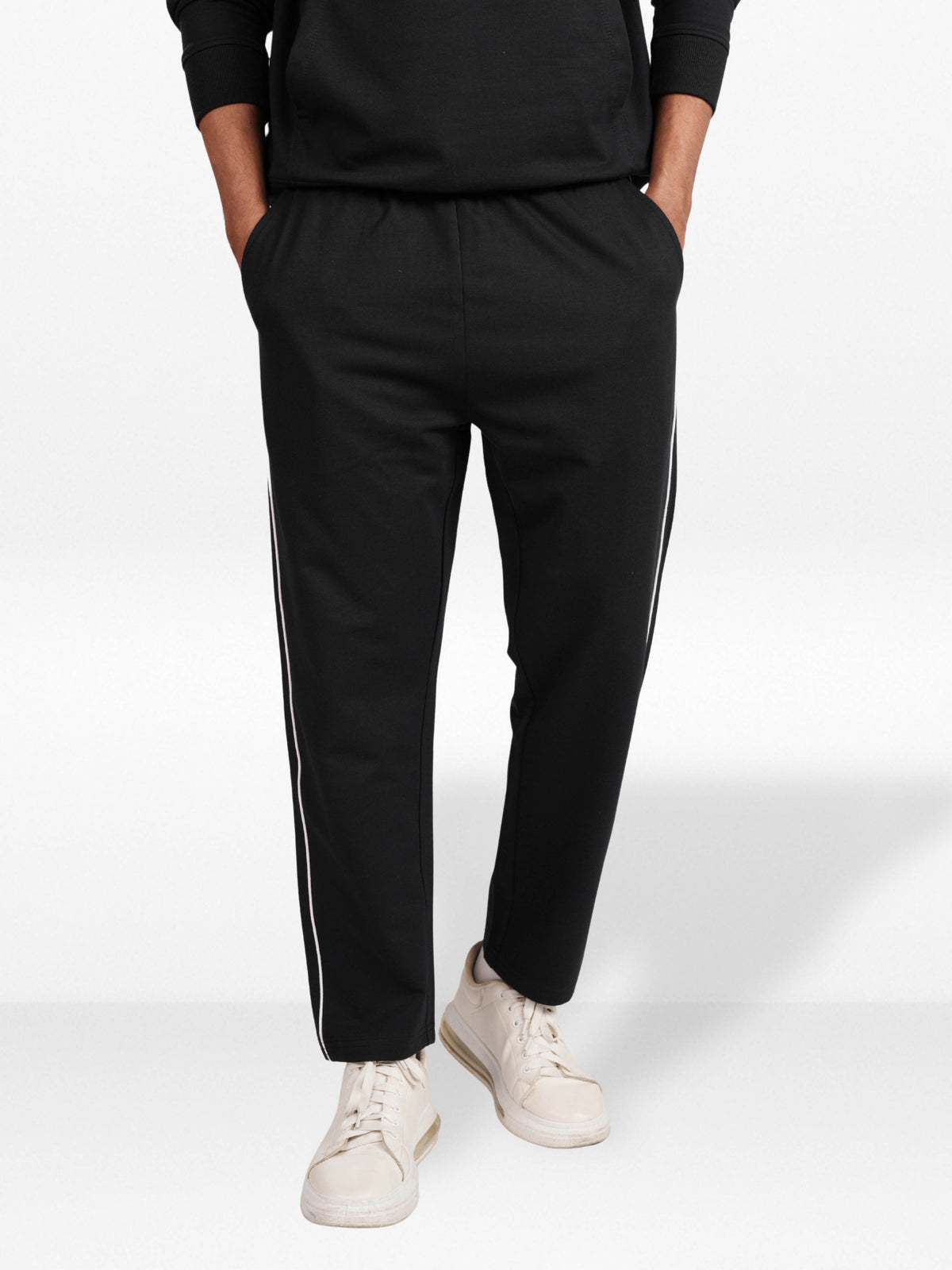Men’s Straight Fit Joggers – Drawstring Waist Trousers | Casual Lounge Pants with Panel Design,