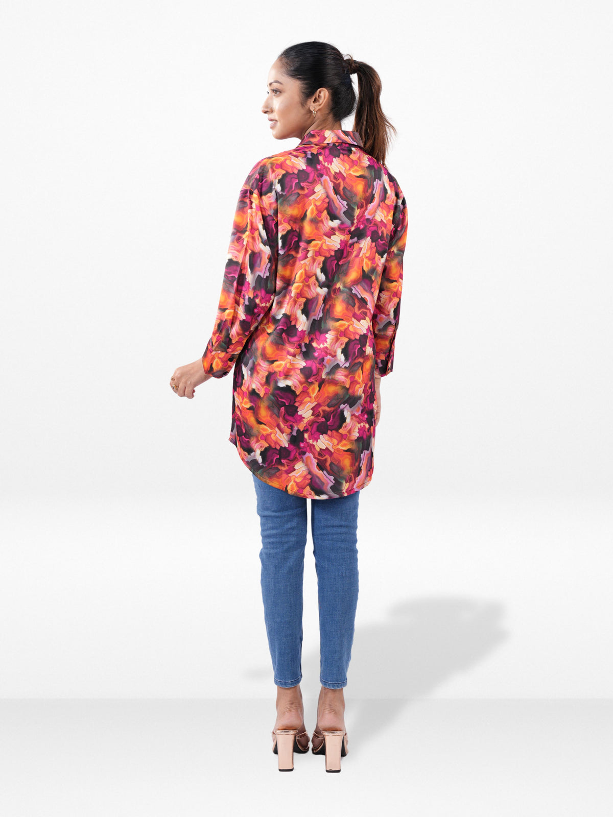 Women’s Floral All Over Printed Shirt – Long Sleeve Casual Blouse for Everyday & Office Wear