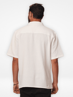Men's Relaxed-Fit Half-Sleeve Casual Shirt White