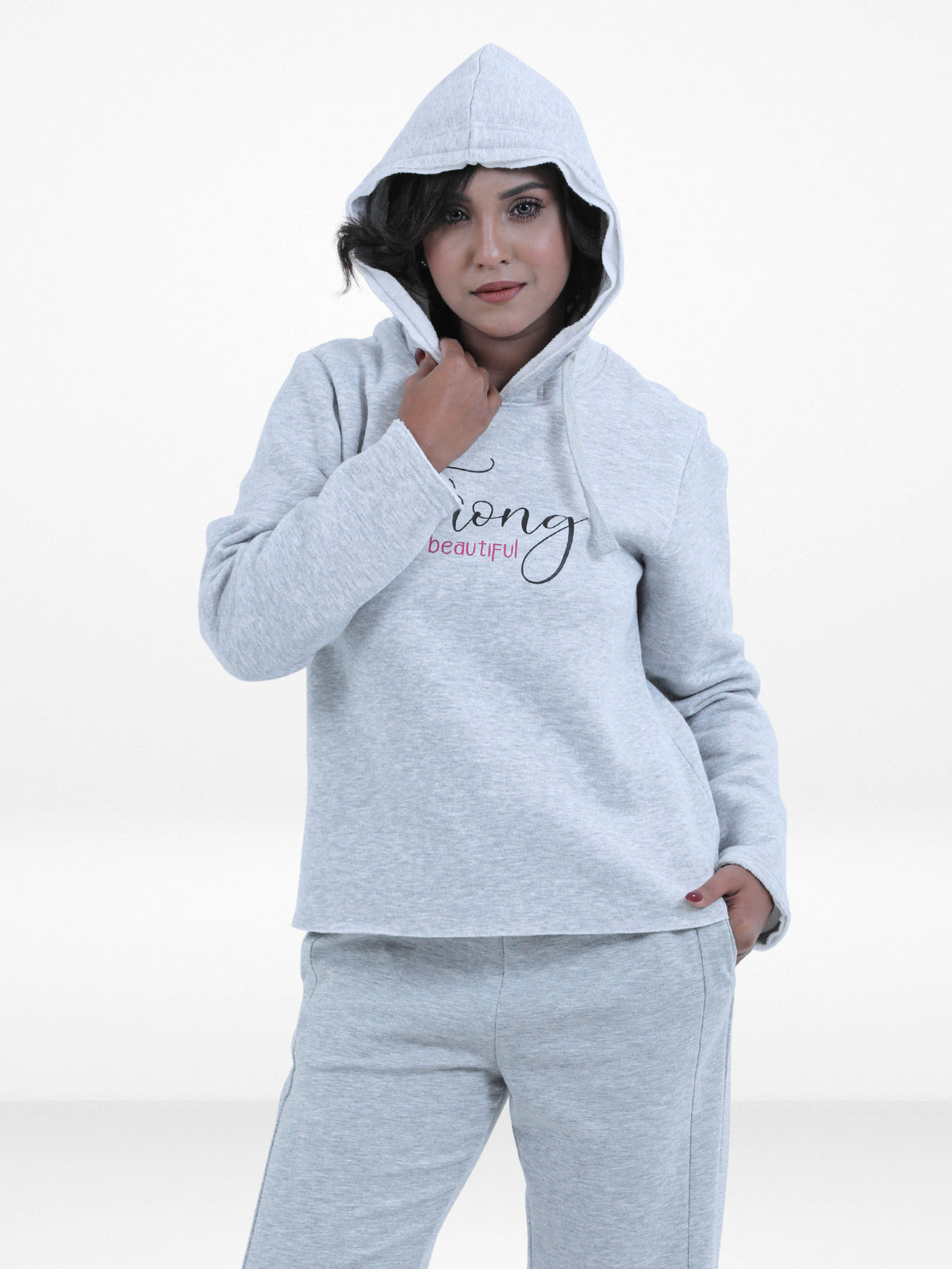 Women’s Fleece Winter Warm Hooded Corset Top Pants Set – Soft Brushed Fleece 2-Piece Set, Cozy Long Sleeve Hoodie & Pants