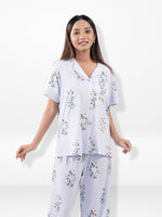 Women’s Printed Night Suit Set – Shirt & Pyjama | Soft Nightwear Dress, 2 Piece Sleepwear for Women, Comfortable Loungewear