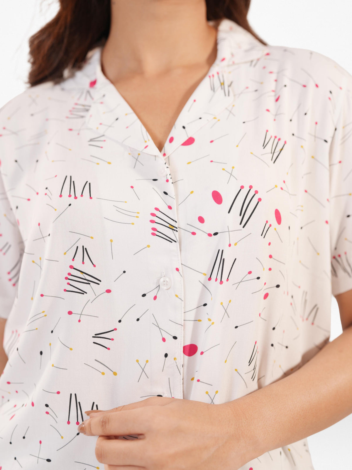 Women's All Over Printed PJ Set – 2 Piece Sleepwear Set | Soft Breathable Nightwear for Women