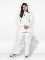 Women Solid Color Co-Ord Set| Long Sleeve| Off White