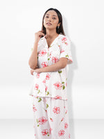 Women’s Printed Night Suit Set – Shirt & Pyjama | Soft Nightwear Dress, 2 Piece Sleepwear for Women, Comfortable Loungewear