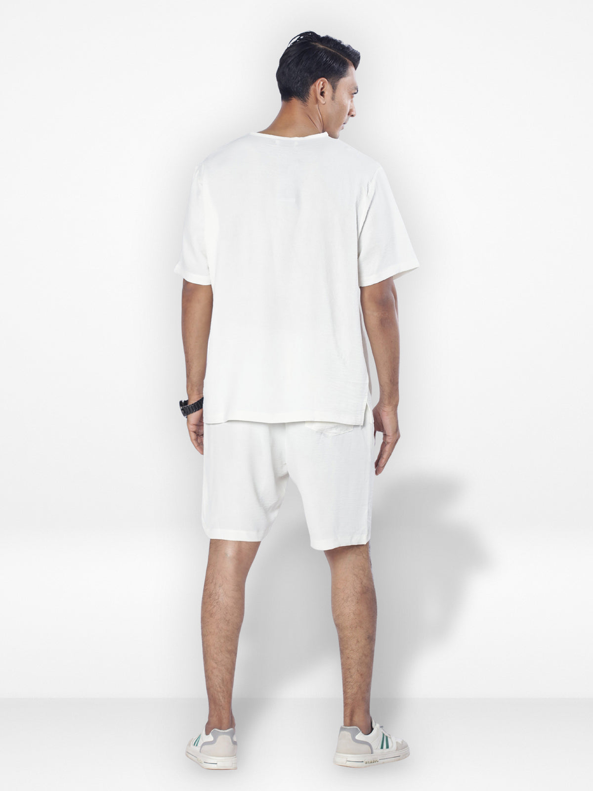Men's Short Sleeve Shirt & Short Pant Set| Off White|